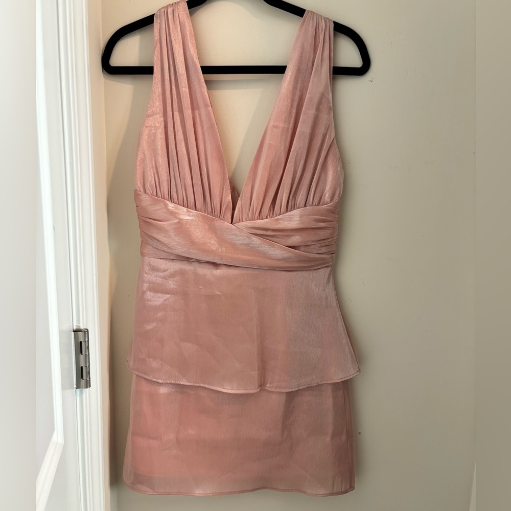 NBD Blush Pink Satin Dress